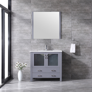 Meuble-lavabo de salle de bain haut de gamme de 36 pouces avec vasque en céramique et caractéristiques résistantes à l'eau - Product Image 4