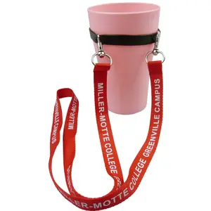 silicone cup holder lanyard / plastic cup holder neck strap