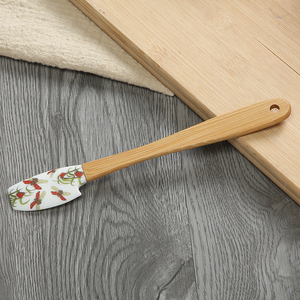 Spatule en silicone de qualité alimentaire avec manche en bois, outil de cuisine pour mélanger la crème et <span class=keywords><strong>le</strong></span> beurre, résistant à la chaleur, pour les cadeaux de <span class=keywords><strong>chef</strong></span>, spatule pour bol - Product Image 6