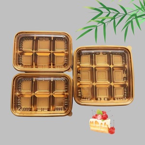 Ingrosso scatola di pasta in plastica oro 6 scomparti per alimenti contenitore per Dessert per il confezionamento di alimenti soluzione di conservazione sicura - Product Image 2