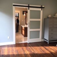 Kit de quincaillerie pour porte de grange en bois CBMmart avec système de rail pour porte pliante, design moderne
