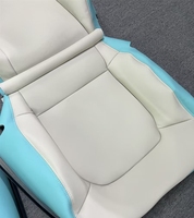 Housse de siège de voiture complète en cuir Nappa blanc personnalisée pour Skoda Rapid