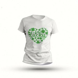 Camiseta al por Mayor con Diseño Gráfico de Trébol de Cuatro Hojas para el Día de San Patricio, Camiseta Verde Informal con Diseño Personalizado - Product Image 2