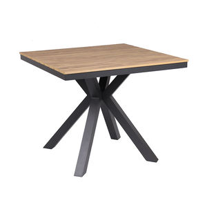 Table de jardin carrée minimaliste en aluminium sur mesure avec plateau en composite bois-plastique, mobilier de patio, mobilier de jardin - Product Image 3