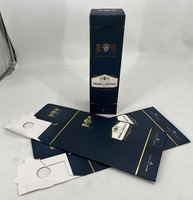 Boîte en carton pliable de luxe pour un seul bocal de vin, avec logo imprimé en CMJN, vernissage et marquage à chaud