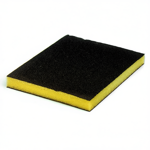 Feuille d'éponge abrasive Fervi 100x100mm noire et jaune double face pour ponçage et polissage - Product Image 2