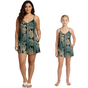 Trajes enterizos sexys para mujer, body personalizado con estampado tribal samoano y fijiano, monos para niñas, conjuntos <span class=keywords><strong>de</strong></span> mamá e hija, shorts hawaianos. - Product Image 4