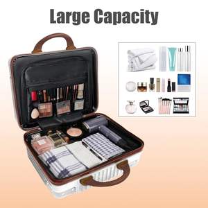 Estuche Clásico y Duradero para Cosméticos, Organizador de Maquillaje Portátil, Caja de Almacenamiento de Maquillaje de Viaje, <span class=keywords><strong>Maleta</strong></span> Pequeña, Mini Equipaje Resistente al Agua - Product Image 2