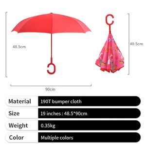 Reverse Folding C Handle Reversible Automatic Windproof <b>Foldable</b> <b>Umbrella</b> for Kids - Product Image 4