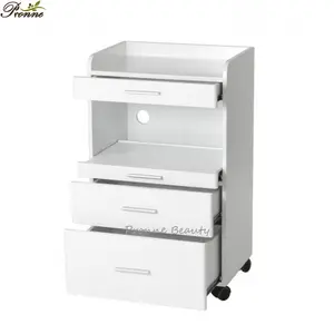 डीलक्स लॉकर योग्य यूरोपीय शैली थोक सफेद लकड़ी के बाल सैलून ट्रॉली - Product Image 1