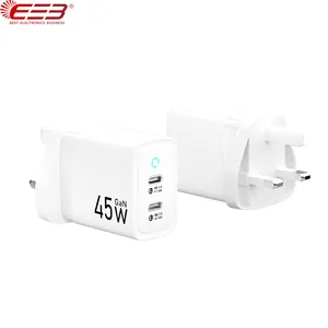 BEB 45W USB C+C Port Wall Charger GaN PD Adapter Dual Wall Charger For Samsung HTC Google iPhone 15 Airpod