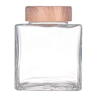 Frasco de almacenamiento de vidrio cuadrado al por mayor de fábrica con tapa de Metal 50ml 180ml 280ml 360ml 750ml botella vacía para gelatina de mermelada de miel