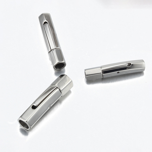 <span class=keywords><strong>Plata</strong></span> Acero inoxidable Hexagonal columna magnético cierres ganchos encaja 3/4/5mm redondo Cordón <span class=keywords><strong>de</strong></span> cuero pulseras final cierres - Product Image 2