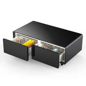 Black Modern Coffee Table <b>Fridge</b> 135l Dual Drawer for Apartment Office Dormitory Tb135 1. 135l Large Capacity Dual Drawer - Product Image 1
