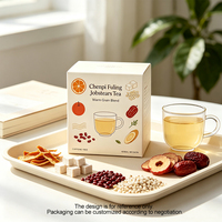 Tisane aux feuilles de mandarine séchées, Poria et graines de Coix, sachets de tisane aux herbes mélangés avec des tranches d'Astragale, graines de Coix et aubépine