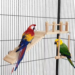 Wooden bird perches, parrot climbing ladders, <b>swings</b>, hammocks, jumping boards, parrot climbing <b>frames</b>, toy pedals, and pole - Product Image 1