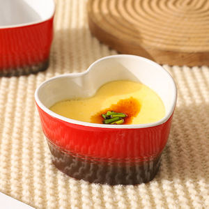 Bol à salade de haute qualité, bol à yaourt créatif en forme de cœur, ustensile de cuisson résistant aux hautes températures pour la maison, vaisselle en céramique - Product Image 4