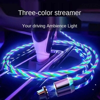 3 en 1 LED Glow Flowing Charger usb led Light Up cable Micro USB Type C 8 Pin Charging for iPhone all in one Cable
