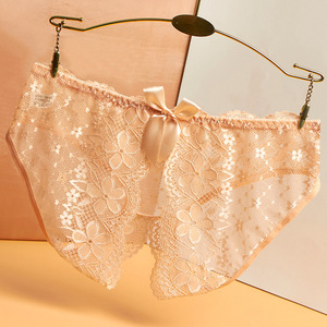 Braguitas sexys transparentes de encaje hueco sin costuras de fácil extracción para mujer de talla grande, ropa interior íntima femenina - Product Image 6