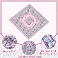 Nappe de mahjong 55" x 55" à motif floral, carrée, en polyester, pour fêtes et événements (rose bonbon)