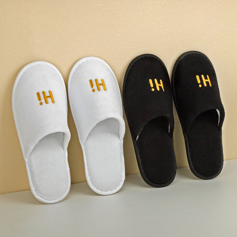 Custom Logo Spa Slippers Luxury Hotel Guest Slippers