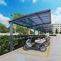Weleadalu, carport en polycarbonate métallique avec revêtement en poudre, épaisseur 2 mm, acier inoxydable 304, durable, protection UV, haute qualité