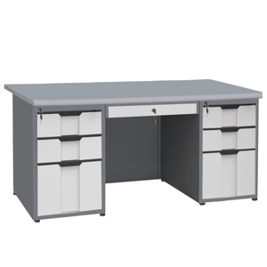 Bureau d'ordinateur en acier grande capacité pour le bureau à domicile, avec plusieurs tiroirs, table de travail métallique pour employés de bureau - Product Image 5