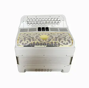 SEASOUND Factory 34 Buttons 12 Bass 3 Registers White Accordion White Gold Grill Accordions Musical JB3412C