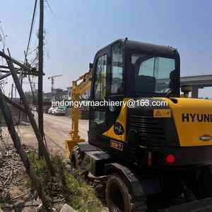 Mini-excavatrice sur pneus Hyundai d'occasion de 6 tonnes en bon état, Hyundai 60w 60w-7 60w-9 d'origine de Corée du Sud - Product Image 3