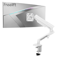 Support de moniteur LCD 13-34 pouces Support d'écran d'ordinateur Bras de moniteur pivotant blanc pouvant supporter jusqu'à 22lbs/10kg
