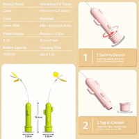 Jouet électrique pour chat en forme de cactus, baguette vibrante automatique, jouet papillon activé par la vibration avec lumière rouge douce, veille intelligente, fournitures pour animaux de compagnie