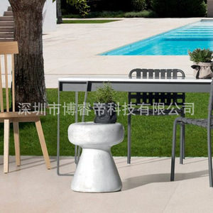 Resin <b>Garden</b> <b>Stool</b> With Polka Dot And Stripe Design Contemporary Outdoor Decor <b>For</b> Patio Or Yard Use - Product Image 2