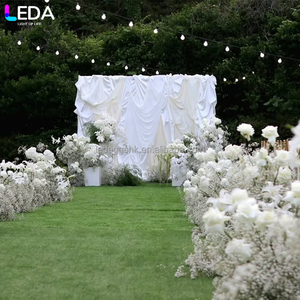 Cortina de Satén Blanca Plisada Cuadrada de Tamaño Personalizado para Decoración de Bodas LEDA, Fondo para Eventos - Product Image 4