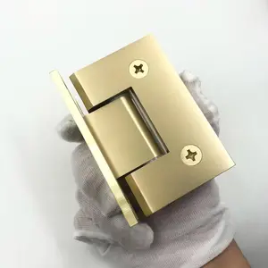 90 Degree Chrome Brushed Gold H Wall To Mount Glass To Glass Hinge Sliding Door Hardware