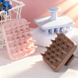 <b>Silicone</b> Shampoo Brush Double Sided Scalp Massage Hair Care <b>Tool</b> For Salon Use - Product Image 1