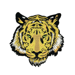 Parche de tela de tigre bordado de talla grande ropa camiseta parche rasgado, parche bordado personalizado con cuentas para tela - Product Image 5