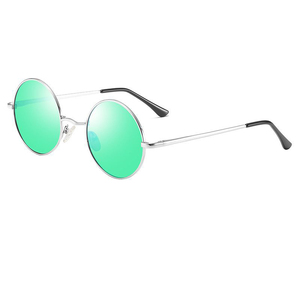 Occhiali da Sole Polarizzati a Specchio Rotondi in Metallo Stile Retrò Lennon 2026 di Tendenza per Uomo e Donna, con Cerniera a Molla di Alta Qualità, Lenti Nere, Logo Personalizzabile - Product Image 4