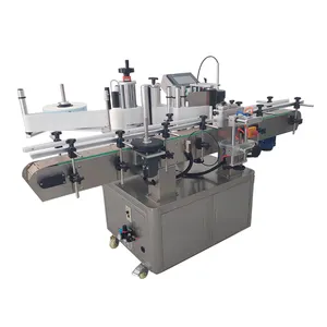 Automatic vertical round bottle positioning label machine double side labeling round bottle labeller