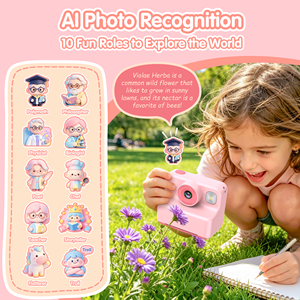Appareil photo numérique pour enfants PC02, double objectif, WiFi, MP3, jeu, impression en un clic, enregistrement, filtre, appareil photo jouet avec lumière LED pour enfants - Product Image 5