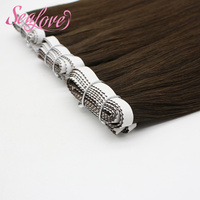 Extensions de cheveux Remy invisibles à bandes adhésives, extensions de cheveux vierges à bandes adhésives injectées de fleurs, double épaisseur, invisibles