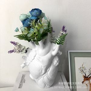 Heart Shape Resin <b>Vase</b> White <b>Small</b> Size Modern Home Desktop Decoration Valentine'S Day Gift Ornament - Product Image 3
