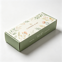Échantillon de conception gratuit en 72h, boîte cadeau verte personnalisée de luxe imprimée en aquarelle, emballage cadeau élégant et recyclable pour vêtements