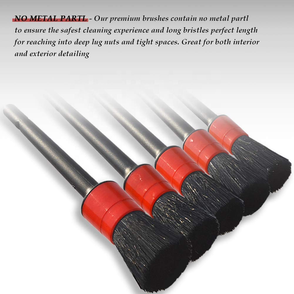 ZHENDA 5PCLong Bristle Car Detailing Brush For Wheel Tire