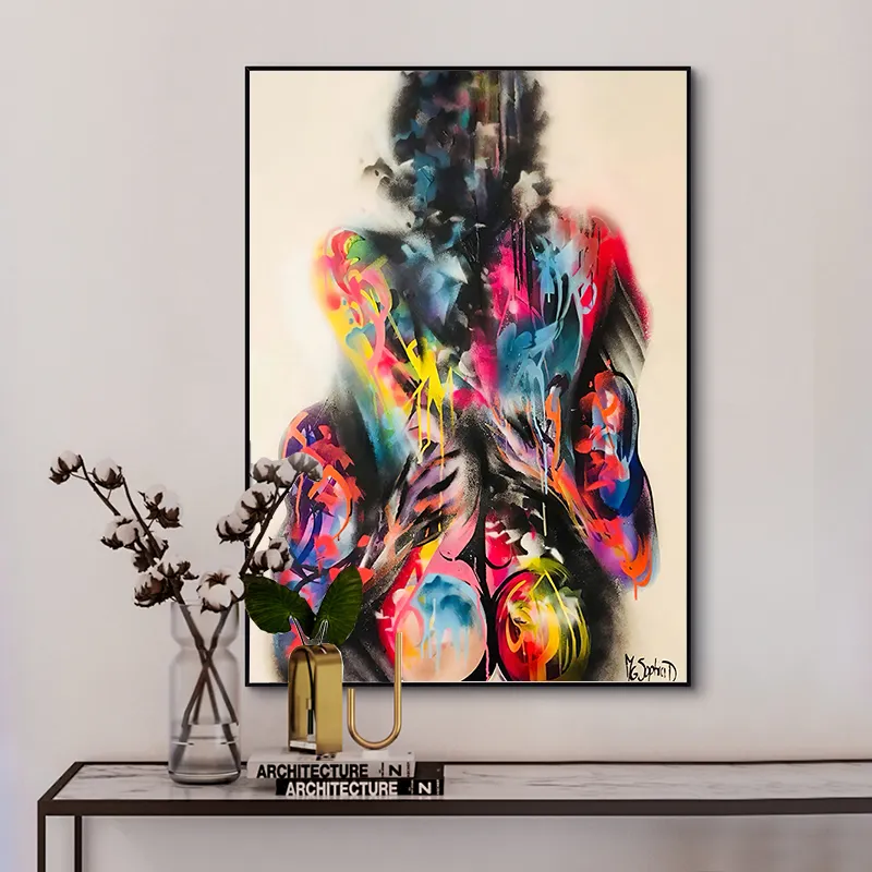 Graffiti Pop Art Sexy Lovers Print Warhol Modern Wall Art Picture Canvas Painting Oil Painting Poster For LIving Room Decor Home