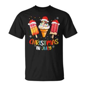 Camiseta de Navidad en julio con diseño de helados y paletas para niños, mujeres y hombres - Product Image 1