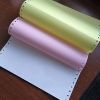 Papel Continuo Sin Carbón NCR Personalizado OEM, 241*11 Pulgadas, 2/3/4 Partes, Papel de Copia Multicolor, Impresora de Facturas para Computadora, Azul