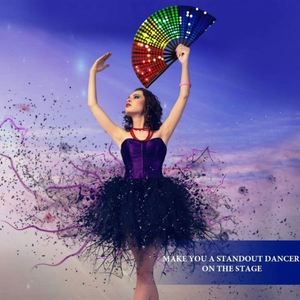 Promotional <b>Large</b> 33cm Rave Folding Hand <b>Fans</b> Bamboo Crafts for Party and Marriage - Product Image 6