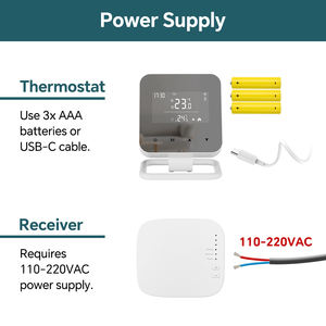 Termostato <span class=keywords><strong>de</strong></span> habitación <span class=keywords><strong>de</strong></span> calefacción y refrigeración WiFi inteligente con control <span class=keywords><strong>remoto</strong></span> inalámbrico para sistema <span class=keywords><strong>de</strong></span> calefacción por suelo radiante <span class=keywords><strong>de</strong></span> agua - Product Image 4