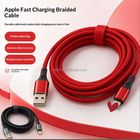 Kabel Data Pengisian Cepat Tipe-C 100W Merah Hitam Nylon Kepang Tembaga Murni OEM/ODM Panjang 1m-3m untuk iPhone OPPO