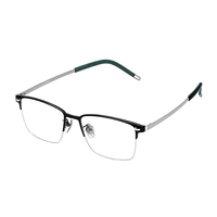 Monturas de Gafas Ópticas de Metal Negro y Plateado, Estilo Retro Vintage, de Lujo, Calidad Premium, Media Montura, Tendencia, Venta al Por Mayor